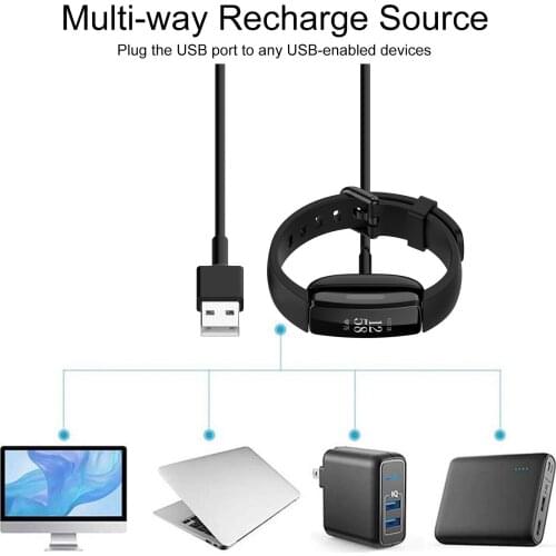 USB Cable For Fitbit Luxe Smart Bracelet Adapter Fast Charging Power Cable Watch Charging Replacement Chargers Accessories