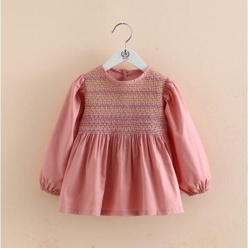 2021 Spring Autumn Fashion Clothing 2 3 4 6-10 Years Kids Child Tops O-Neck Long Sleeve All Match Cotton Baby Girls Blouse Shirt