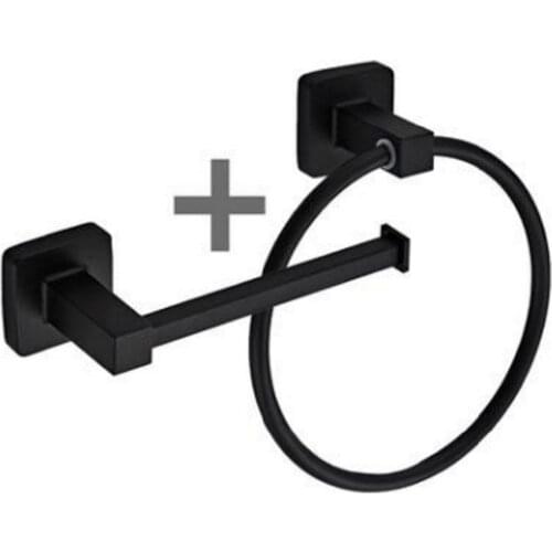 Towel Rack Bathroom Towel Ring Wall-mounted Stainless Steel Shelf Towel Storage Rack Toilet Bathroom Accessories Set with Screws