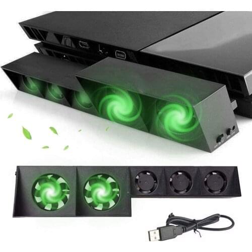 PS4 Turbo Cooling Fan External USB Cooler with Auto Temperature Controlled Radiator for Playstation 4 Game Console Accessories