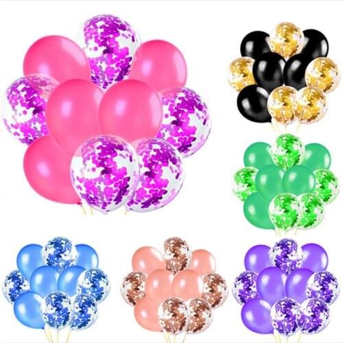 1 Set Metallic Confetti Air Balloons With Ribbon Birthday Party Helium Balloon Decorations Wedding Festival Balon Party Supplies