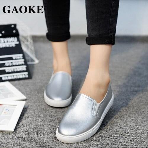 2021 New Leather Women Fltats Casual Leather Shoes For Women Spring Summer Flat Shoes White Ladies Lacing Loafers Zapatos Mujer