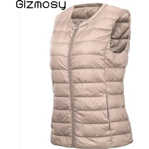 GizmosyLightweight Down Vest Women Autumn Winter Warm Liner Plus Size 8XL Down Jacket Vest Ladies Casual Sleeveless Waistcoat
