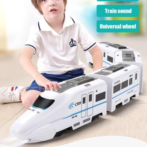 1: 8Christmas Gift Childrens Electric Toy Car Sound, Light and Music Universal Driving Simulation Harmony EMU High-speed Rail