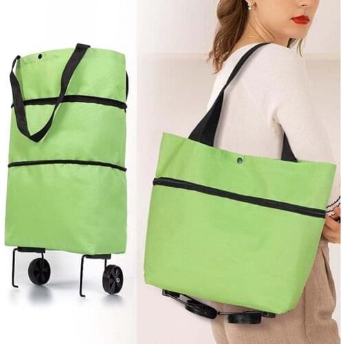 Folding Shopping Pull Cart Trolley Bag With Wheels Foldable Shopping Bags General Household Supplies Reusable Shopping Bags
