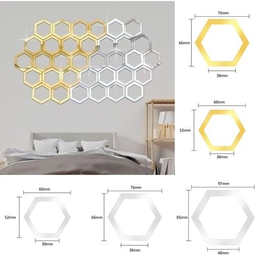 10PCS Honeycomb Wall Decals Hexagon Vinyl Wall Decals Honey Comb Vinyl Gold Wall Decor For Gifts Restaurant Aisle Wall Sticker