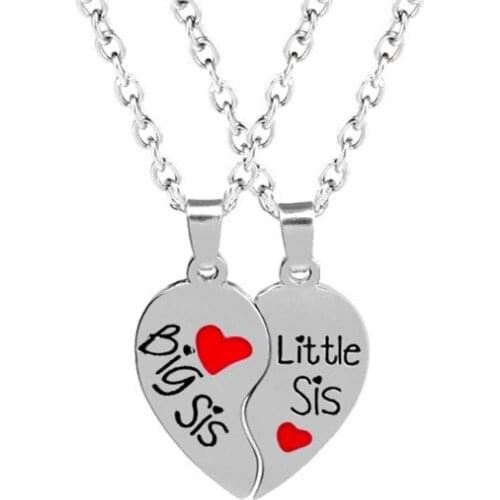 2Pcs/Set Elegant Jewelry Women Necklace Letters Broken Heart Pendant Sliver Color Chain Necklaces Jewelry collares подвеска