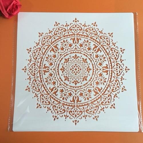 30 * 30cm size diy craft mandala mold for painting stencils stamped photo album embossed paper card on wood, fabric, wall