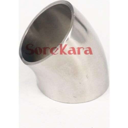 34mm O/D 304 Stainless Steel Sanitary Weld 45 Degree Elbow Pipe Fitting
