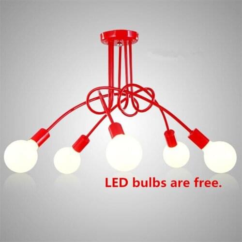 American Vintage Ceiling Light Bar Cafe Living Room Lights Lampara Techo Plafonnier LED Suspension Luminaire Spider Ceiling Lamp