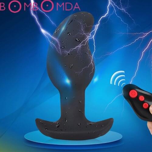 New Electric Shock Anal G-spot Male Prostate Massager Wireless Remote Control Vibrating Anal Plug Vibrator Sex Toys For Men Gay