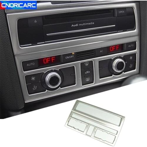 Car Styling Console Air Conditioner CD Panel Cover Trim For Audi Q7 2008-15 Stainless Steel Auto Interior Accessories