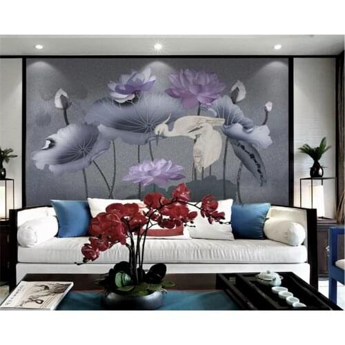 Beibehang Angepasst umwelt tapete neue Chinesische hand bemalt stift lotus wandbild weichen wand papers home decor papier peint