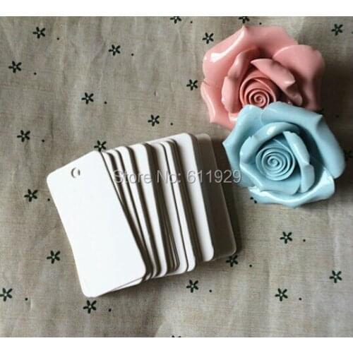 Free shipping wholesales 500 pcs a lot 2.8x5.4cm blank white hang tag/gift price tag/clothing paper hang tag