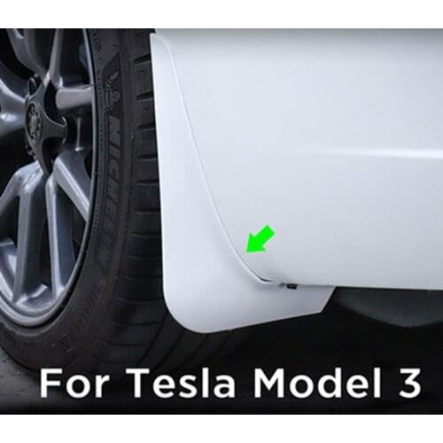 Model3 Car Accessories Mud Flaps For Tesla Model 3 2021 Accessories Splash Guards Fender Carbon Fiber Matte Black ABS Mudguards