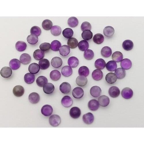 Fashion natural pink crystal stone beads charms 4mm round CAB CABOCHON for jewelry Accessories Wholesale 50pcs Amethysts