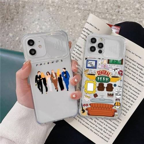 Friends TV Phone Case Transparent Camera Protection for iPhone 12 11 8 7 se 2020 mini pro X XS XR MAX Plus