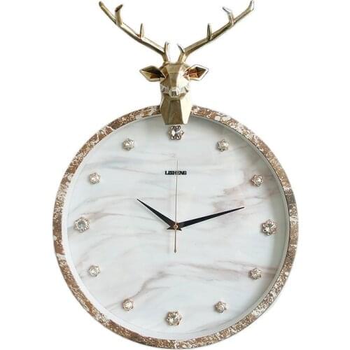 Luxury Wall Clock Modern Minimalist Living Room Silent Creative Deer Clock Nordic Household Bedroom Duvar Saatleri Decor SC374