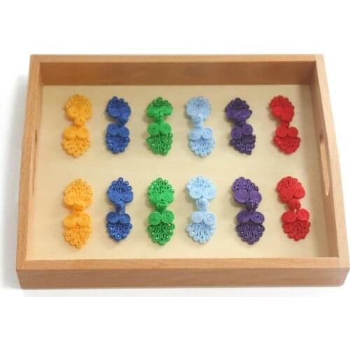 Kid Wooden Montessori Chinese Closure Knot Tray Preschool Learning Education Toddler Early Cognition Toy