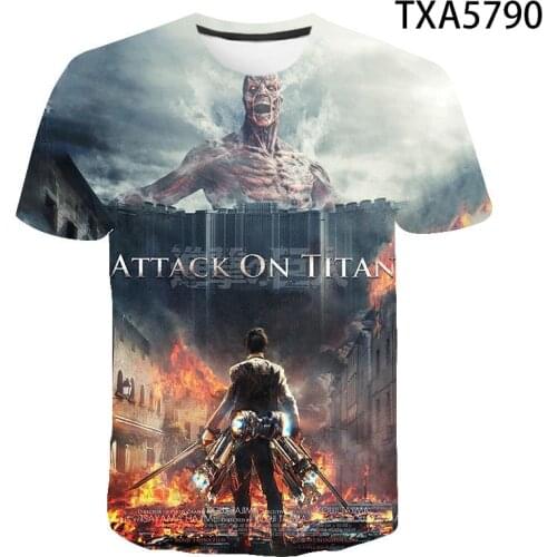 2020 New Summer Printed 3D T-Shirt Attack On Titan Men Women Children Summer Cool Tee Streetwear Boy Girl Kids Cotton Tops