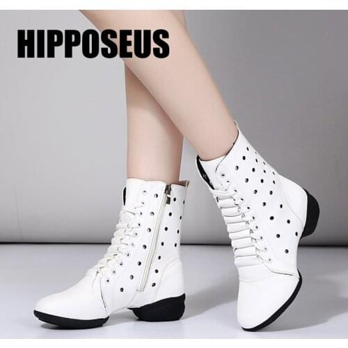 HIPPOSEUS Women Dance Shoes Girls Modern Tango Salsa Latin Dance-Shoes Ladies Ballroom Dancing Shoes Flat Heel Soft Dance Shoes