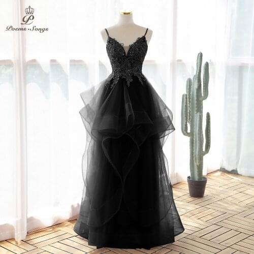 Beautiful Sexy black color Evening dress 2021 prom dresses evening gowns vestidos de fiesta robe de soirée de mariage