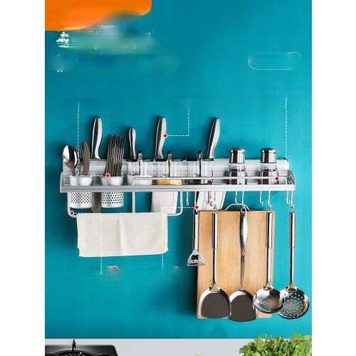 TT Kitchen Spice Rack Wall-Mounted Household Goods Complete Collection of Knife Holder Utensils Shelf Storage Hook FX