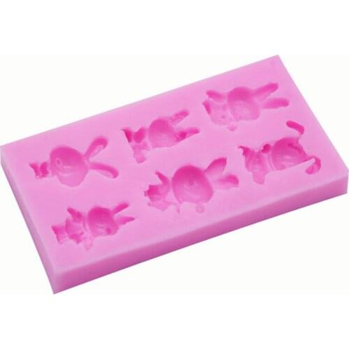 Small Rabbit Cake Silicone Mold Mousse Cupcake 3D Soap Mold Silicone Moulds Fondant Dessert Baking Decorating Tools 223
