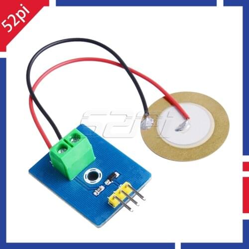 52Pi Raspberry Pi Vibration Sensor Module Ceramic Piezo Analog Signal for Raspberry Pi / MCU STM32 / ESP32