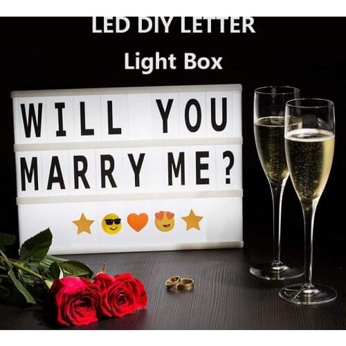 Ins DIY LED Letter Cards Combination Light Box A4 Size USB AA Battery Night Lamp Symbol Card Decoration Lamp Message Board Light