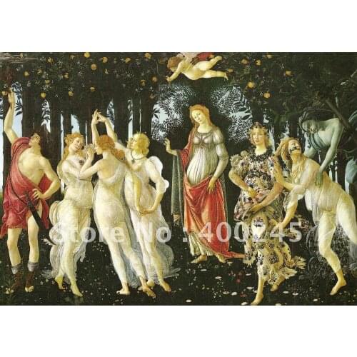 Portrait oil painting Landscape painting Museum quality+100%Hand painted Primavera 1477 by Sandro Botticelli free shipping