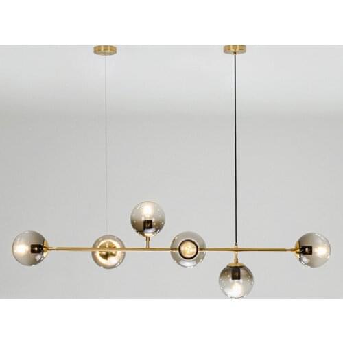 Nordic Modern E27 Led Chandelier Cable Hanging Chandelier Lighting Pendant Led Chandelier Gray / Clear Glass Shades Chandelier