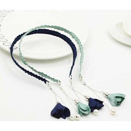 New Korean version of wild fresh hair accessories, simple fake earrings, hair bands, flower pearl pendants, fashion headdresses