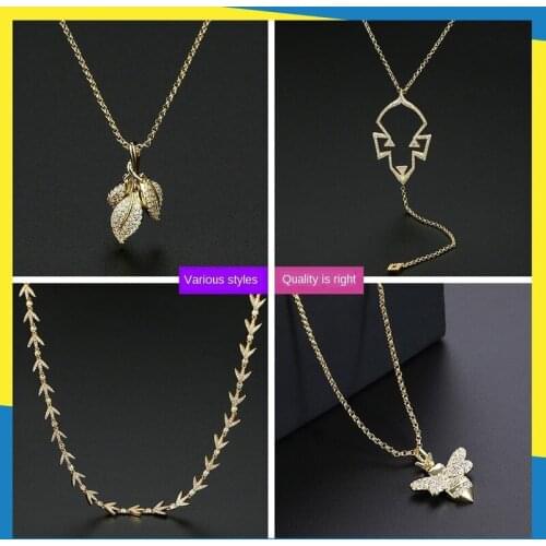 2020 New Bee Bat Shark Pendant Sun Swallow Leaf Luxury Korean Tide Inlaid Gem Noble Luxury Vintage Womens Brand Jewelry