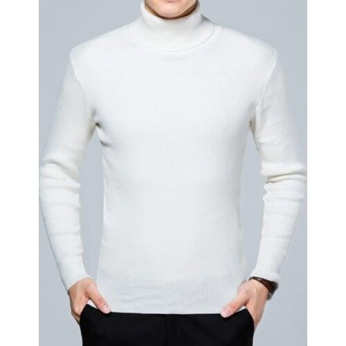 MRMT 2021 New Autumn and Winter Mens Turtleneck Sweater Solid Color Wool Long-sleeved Sweater for Male Sweater