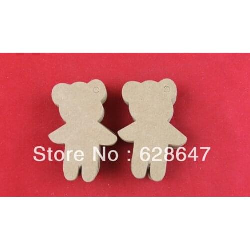 Wholesale free shipping kraft paper cute little bear tag,personality irregular tag,gift hang tag,DIY creative tag