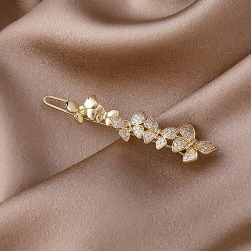 Wholesale Micro-inlaid Zircon Butterfly Hairpin Korea Ins Hairpin Net Red 2021 New Girl Side Frog Clip Hairpin