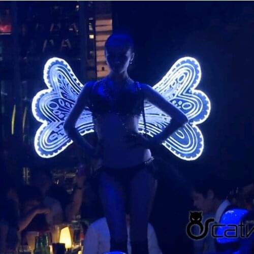 Christmas/Stage /DJ angel light wings catwalk stage costumes light wings stage LED colorful/silver Angel Wings