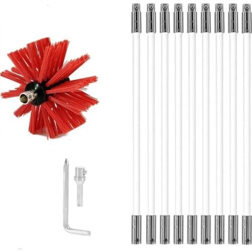 Chimney Brush Lint Remover with Reinforced Nylon Rod Durable for Metal Flues and Brick Chimneys