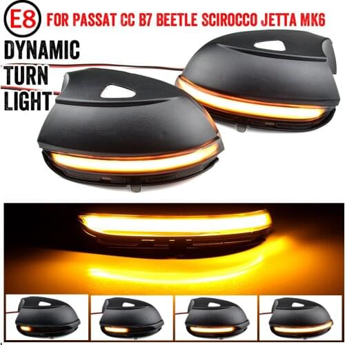 For VW Passat B7 2011-2015 Scirocco MK3 CC EOS Beetle A5 VW Jetta MK6 Dynamic LED Turn Signal Light Mirror Indicator Sequential