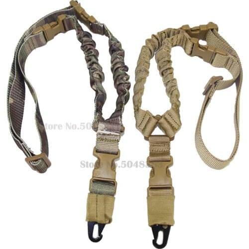 Tactical Hunting One Single Point Adjustable Bungee Rifle Gun Sling System Strap