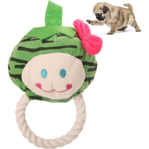 Fruit Shape Pet Supply Dog Toys Dogs Chew Teeth Clean Outdoor Traning Fun Playing Green Rope Ball Toy For Large Small Dog Cat