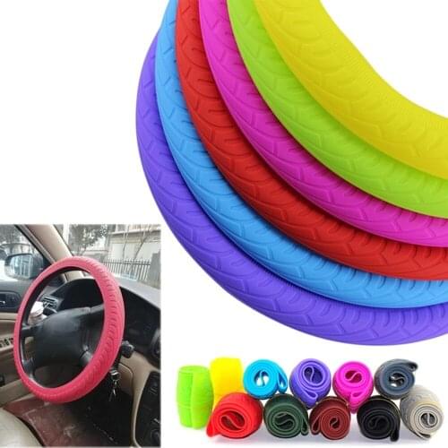 Car Styling Universal Silicone Steering Wheel Glove Cover Texture Soft Multi Color Soft Silicon Steering Wheel Car Accessories