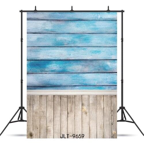 Vinyl Photographic Background Pure Blue Wooden Board Floor For Children Baby Shower New Born Backdrops Photo Studio Photocall