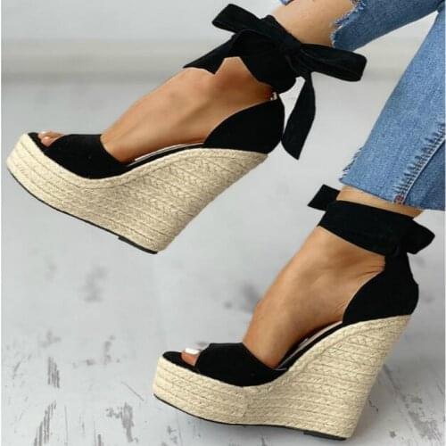 Women Wedge Sandals Female Platform Bohemia High Heel Sandals Fashion Ankle Strap Open Toe Ladies Shoes Zapatos De Mujer 35-43