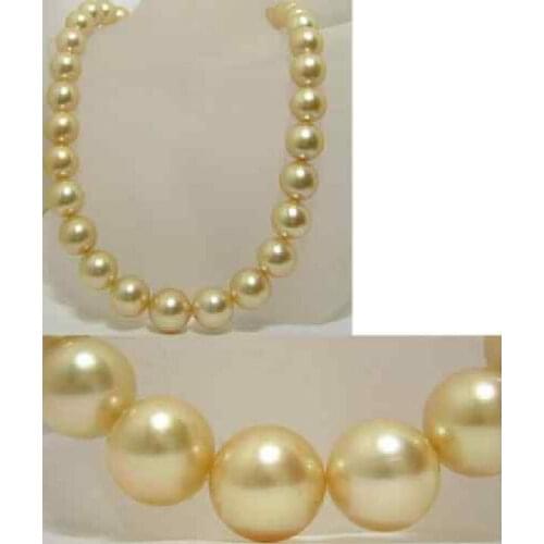 Women Gift word Love hot 11-12mm AAA+ Genuine south sea genuine gold pearl necklace a(5.18)