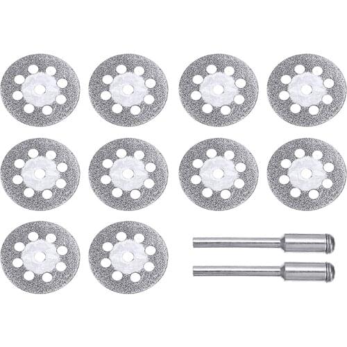 22mm Circular Diamond Cutting Disc Rotary Cutting Wheels Carbon Steel Saw Blades 8Holes+2 Mandrel For Hard Materials Saw Cutting
