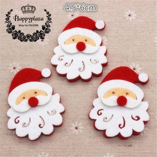 10pcs Lovely Non-woven Fabric Christmas Tree Applique Patches DIY Craft Decoration,4.5*6cm