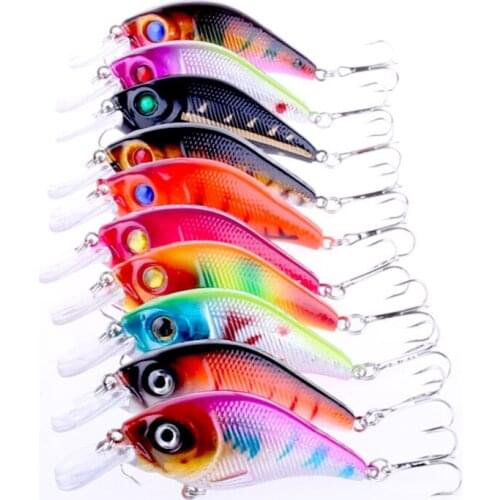 10Pcs New Diving Minnow Fishing Lures Crankbait Fishing Wobbler Pike Carp Trout Perch Peche Fishing Baits Pesca Fishing Tackles