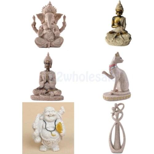 5 Style Buddha Statue Nature Sandstone Thailand Buddha Sculpture Hindu Fengshui Figurine Meditation Miniature Home Table Decor